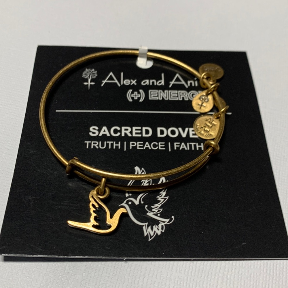 Alex and Ani Sacred Dove gold tone bracelet